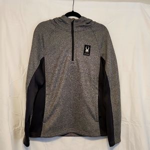 NWT Men's Spyder Quarter Zip Fleece Lined Hoodie